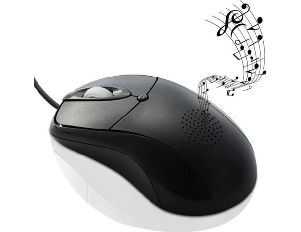 Mouse Ottico Cassa Mini Speaker Cavo USB e Jack 3 Tasti Computer Windows Mac