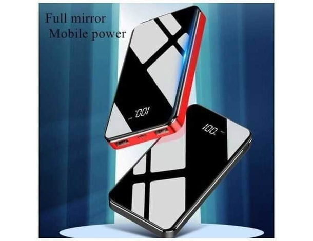 Power Bank Batteria Portatile 10000 mAh 2 Porte USB Carica Veloce Mini Specchio