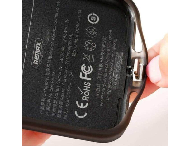 Power Bank per iPhone 6 7 8 Cover Batteria Integrata Caricatore 3800mAh Nero...