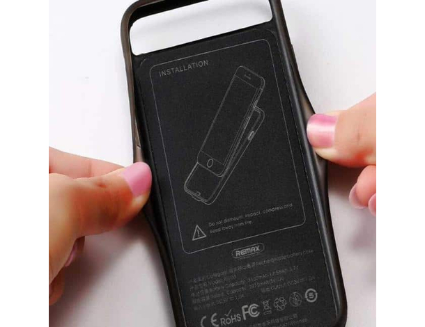 Power Bank per iPhone 6 7 8 Cover Batteria Integrata Caricatore 3800mAh Nero...