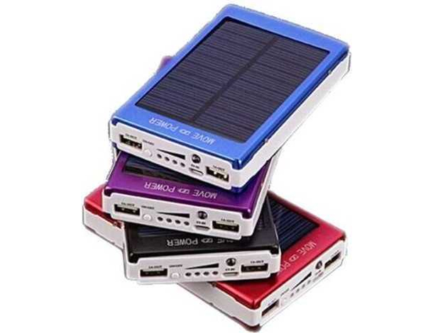 Power Bank Pannello Solare 3000mAh USB Batteria Caricabatterie LED Smartphone