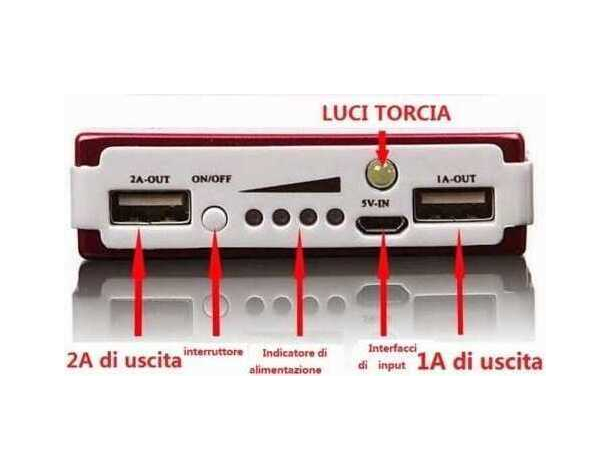 Power Bank Pannello Solare 3000mAh USB Batteria Caricabatterie LED Smartphone...