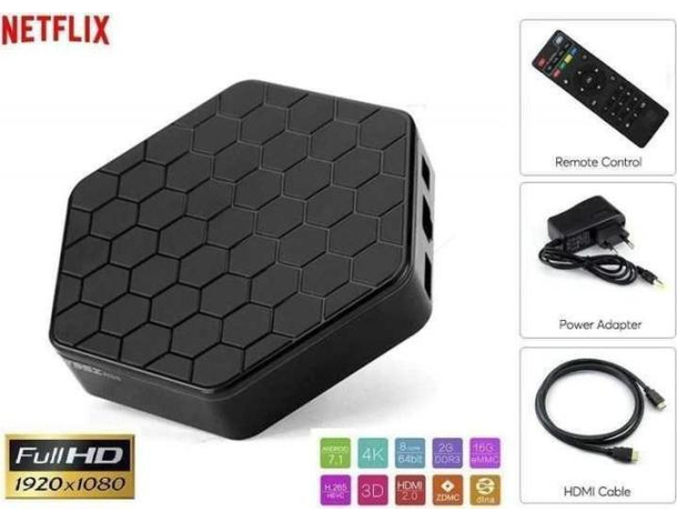 Smart TV Box Android IPTV Q5 RAM 3 GB ROM 32 GB Wi-Fi 4K Telecomando HDR