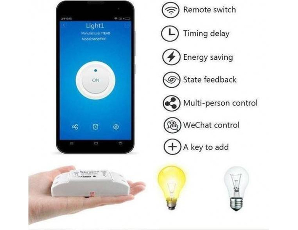 Interruttore Wi-Fi Sonoff Smart Switch Controller App Smartphone iOS Android...