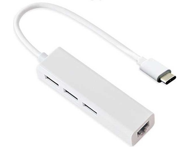 HUB 3 Porte USB 3.1 Tipo C a RJ45 LAN Adattatore di Rete Ethernet 10Gbps