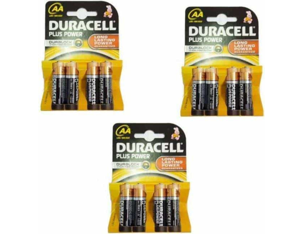 3 Pacchi da 4 Batterie AA Pile Lunga Durata 12 Batterie LR6 MN1500 Stilo