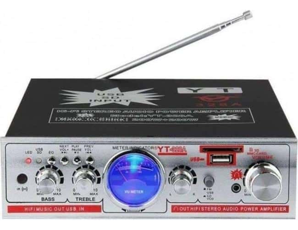 Amplificatore Audio YT328A Stereo FM USB SD Card Auto Casa Karaoke 12V 220V