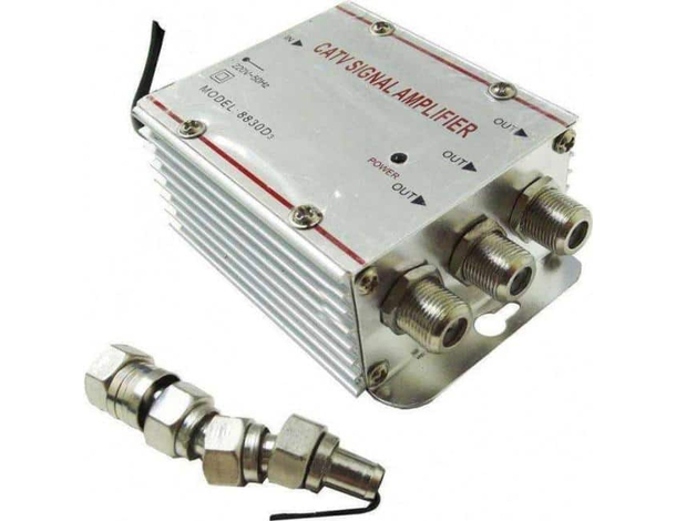Amplificatore TV 3 Uscite Antenna Sdoppiatore Televisione Decoder AV in 1