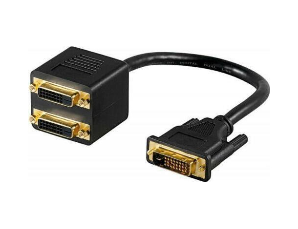 Cavo Doppio DVI Maschio DVI Femmina Nero Video Splitter Sdoppiatore Cavi TV PC