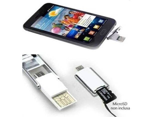 Chiavetta Trasferimento Dati Lettore OTG Smartphone MicroSD Cellulare Reader