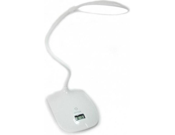 Lampada LED da Tavolo con Stelo Snodabile Interruttore Touch Con Mini Orologio