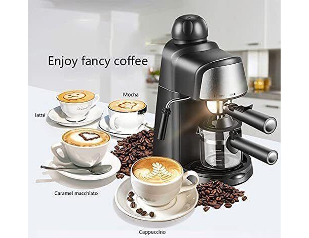 Macchina da Caffè Espresso Professionale da 800W Caffè Macinato Montalatte...