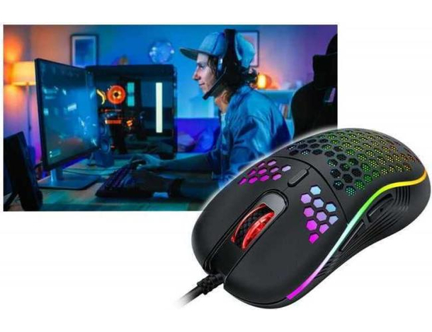 Mouse Da Gioco Cablato Ambidestro GAMING RGB Illuminato LED Leggero 6 Pulsanti