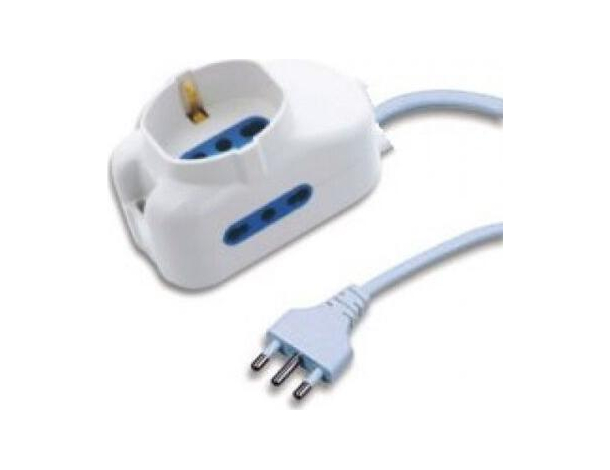 Multipresa Ciabatta 3 Posti Lineare Schuko 1 Interruttore Bianco Presa...