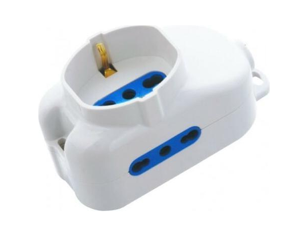 Multipresa Ciabatta 3 Posti Lineare Schuko 1 Interruttore Bianco Presa Elettrica