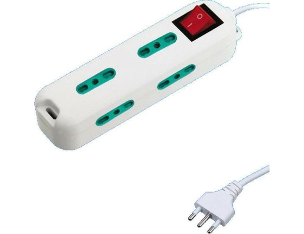 Multipresa Ciabatta 6 Posti 1 Interruttore Casa Bianco Presa Elettrica UE