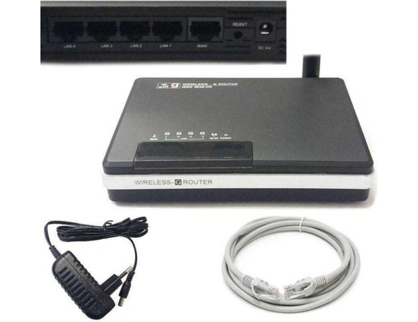 Router Internet Wireless Wi-Fi 4 Ethernet 802.11b/g LAN ADSL WAN UPnP WPA-PSK...