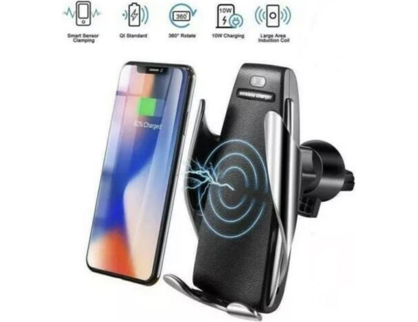 Supporto Smartphone Presa Aria Auto Ricarica Wireless QI Caricatore Cellulare...