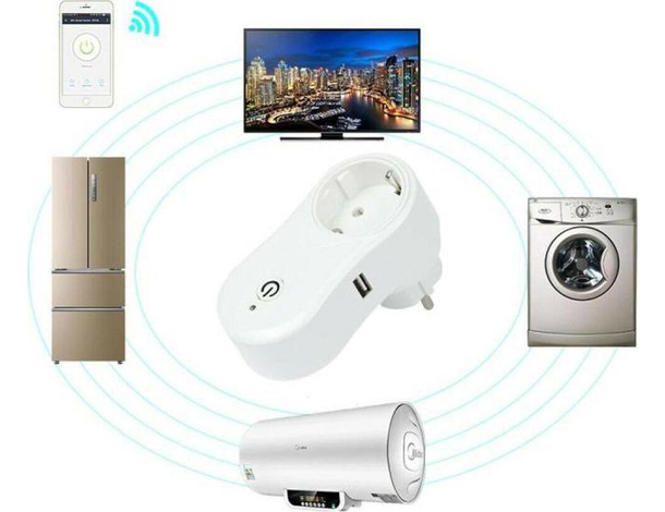 Presa Intelligente Wi-Fi Spia Telecomando Spina Compatibile Alexa Android Apple