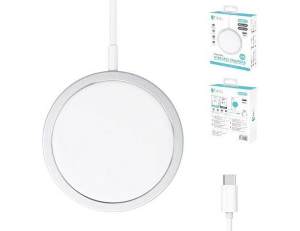 Caricabatterie Magnetico QI Wireless Magsafe Caricatore Universale 15 W Cavo...