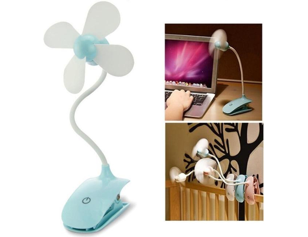 Mini Ventilatore Clip USB Da Tavolo Scrivania PC Lettura Lavoro Studio Ufficio