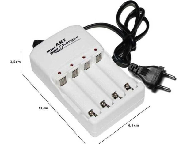 Caricabatterie Universale per Pile Stilo AA e AAA 4 Slot Batterie...