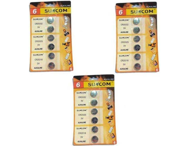 3 Pacchi da 6 Batterie CR2032 Lunga Durata 18 Pile Bottone Bilancia 3V