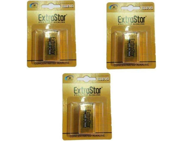3 Pacchi da 1 Batteria M Bipolo Rettangolare 3 Pile Lunga Durata 9v Elettronica