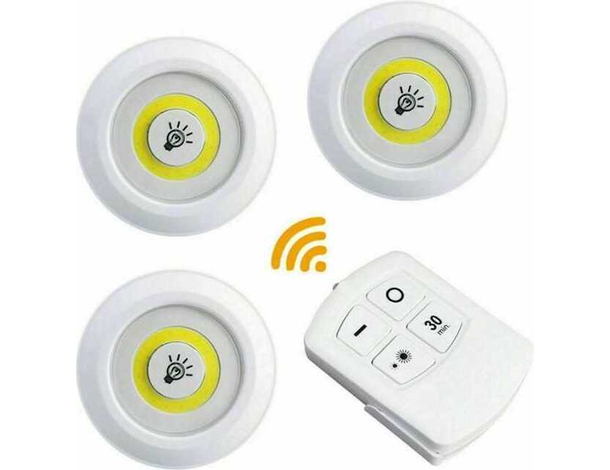 3x Faretto Lampada Punto Luce LED con Telecomando Controllo Remoto Armadio Casa