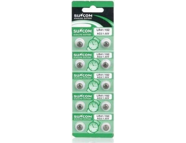 5 Pacchi da 10 Batterie LR41 AG3 50 Pile Bottone Piatte 1,55v Orologio
