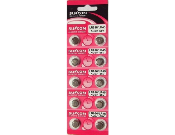 5 Pacchi da 10 Batterie LR936 AG9 Lunga Durata 50 Batterie Pile 1,55v Orologio