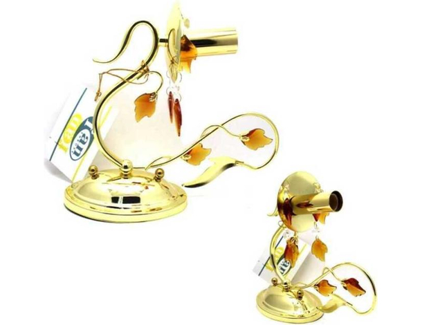 Abat-jour Chic Applique Eva Attacco E14 Lumetto Cromo Dorato Luce Illuminazione