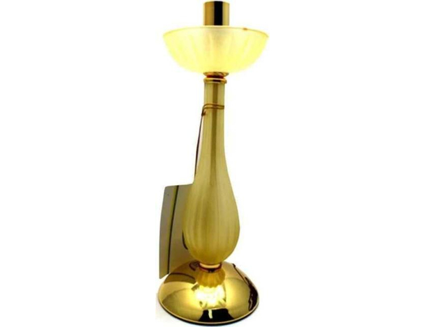 Abat-jour Lume da Comodino Chic in Vetro Color Oro Luce Camera Attacco E14