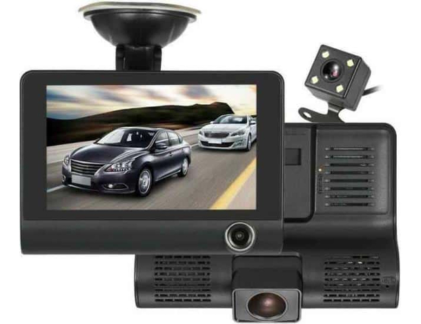Fotocamera Auto Anteriore Posteriore DVD Video Recorder Specchio Tripla Lente