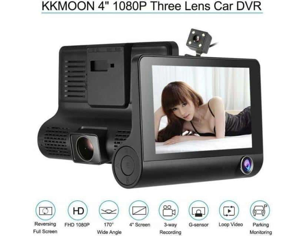 Fotocamera Auto Anteriore Posteriore DVD Video Recorder Specchio Tripla Lente...