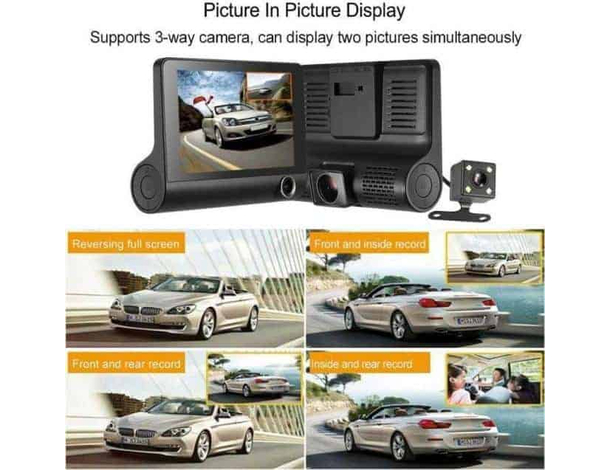 Fotocamera Auto Anteriore Posteriore DVD Video Recorder Specchio Tripla Lente...