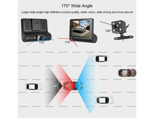 Fotocamera Auto Anteriore Posteriore DVD Video Recorder Specchio Tripla Lente...