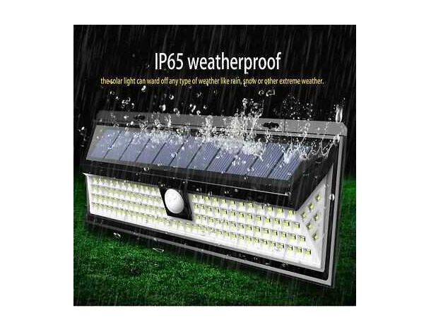 Faretto Solare 190 Led da Esterno SMD con Sensore di Movimento Luce Emergenza...