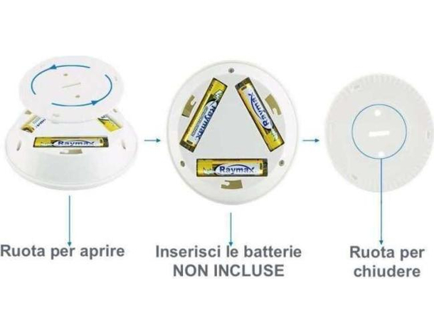 3x Luci Tonde LED Cerchi Luminosi Telecomando a Batteria Luce Regolabile 3