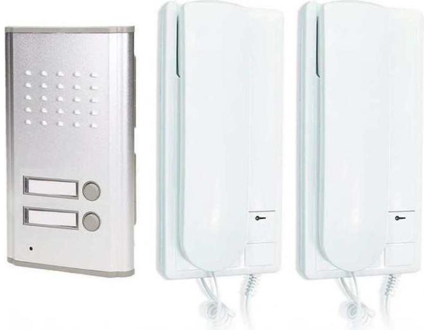 Kit Citofono Elettronico da Esterno Bifamiliare Tasto per Apertura Cancello