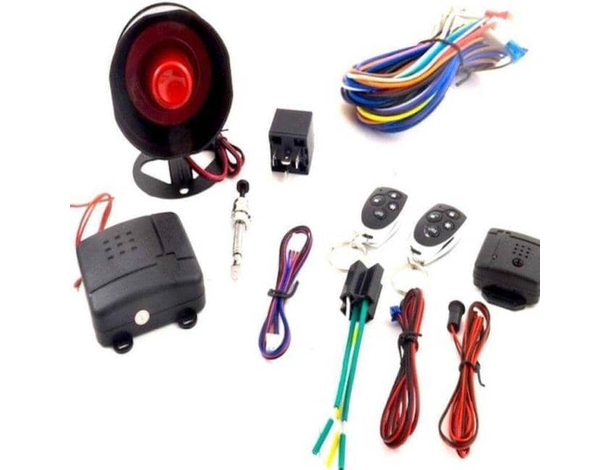 Kit Completo Antifurto Allarme Auto Universale 2 Telecomandi Sirena LED Sensore