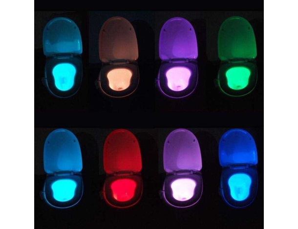 Lampada Notturna per Bagno WC Tazza Led Sensore 8 Colori Diversi per Anziani...