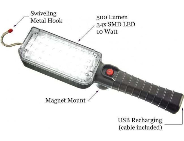 Lampada Portatile Gancio LED 700lmn Lavoro Auto Meccanico con Cavo...