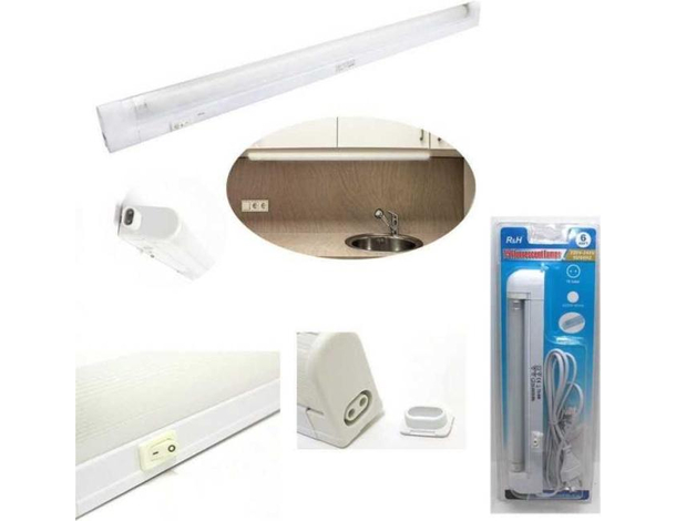 Lampada Reglette al Neon 6w con Interruttore On Off Illuminazione Casa Ufficio