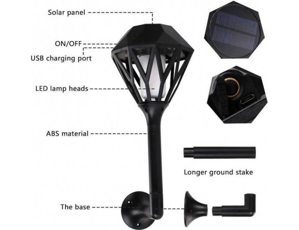 Lampada Solare LED da Esterno Effetto Fiaccola Fiamma Impermeabile Vari... Lampada Solare LED da Esterno Effetto Fiaccola Fiamma Impermeabile Vari...
