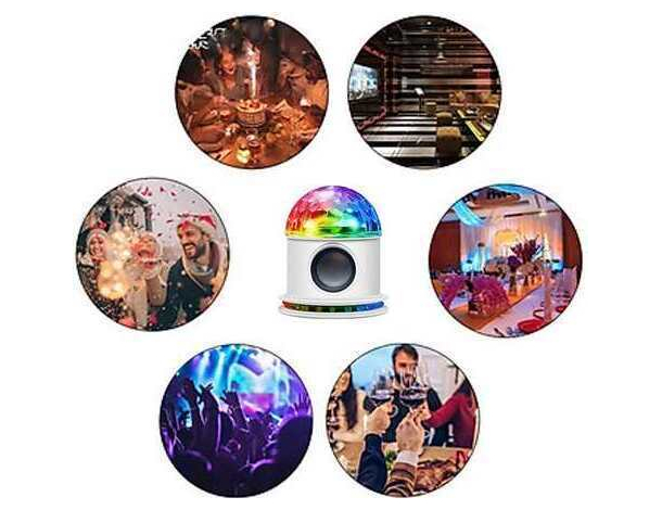 Luce LED Bluetooth Musica Sfera di Cristallo Magica Party Disco Multi Colore