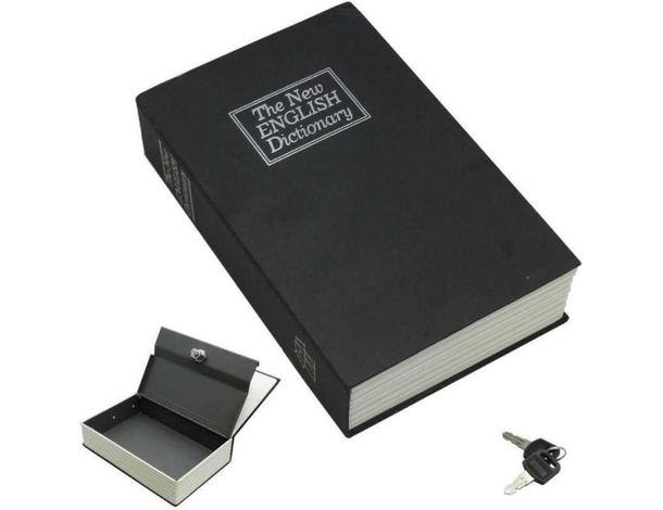 Libro Nero Cassaforte di Sicurezza per Libreria con Chiavi Alluminio Plastica