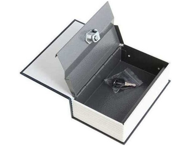 Libro Nero Cassaforte di Sicurezza per Libreria con Chiavi Alluminio Plastica...