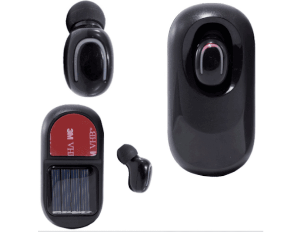 Mini Auricolare Bluetooth 5.0 Wireless Senza Fili con Base Carica Solare Musica