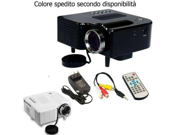 Proiettore LED 400 Lumen Videoproiettore HDMI VGA AV Cinema Casa Video 24W